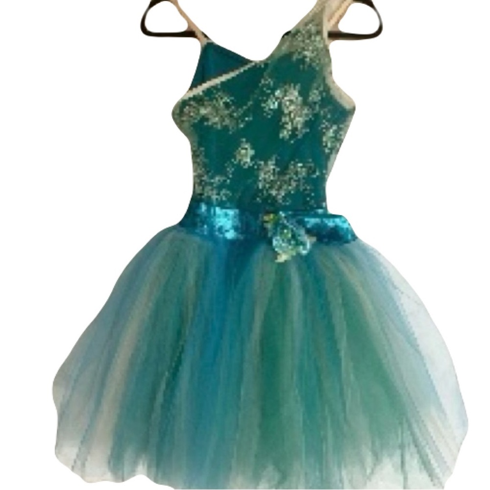Curtain Call Dance Costume Ballet Tutu Teal Blue Green